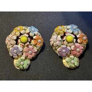 Rare Vintage Floral Wreath Shoe Clips